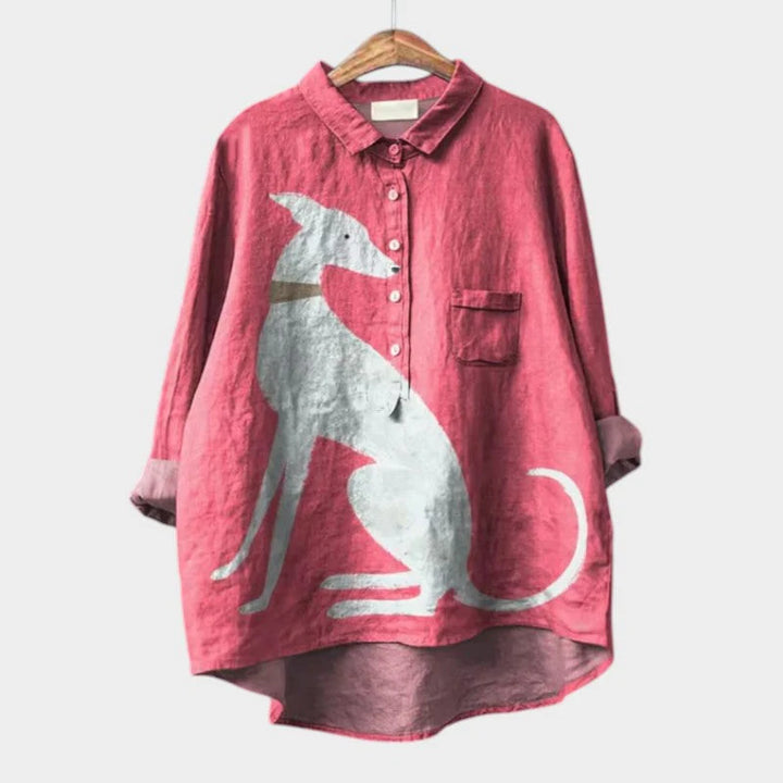 Nadine™ | Relaxed Dog-Print Shirt